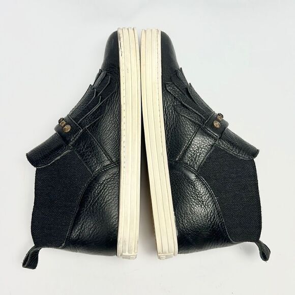 Hogan Black Leather Ankle Sneaker Boots Slip-on Studded with Fringes 37,5 US 7,5 - Picture 8 of 16